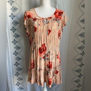 Floral short sleeve blouse